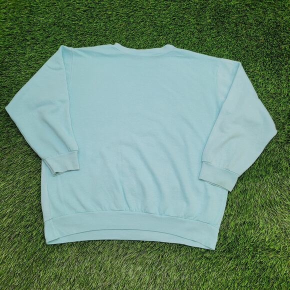 Vintage 80s Bunny Skiing Sweatshirt Womens XL 22x22 Boxy USA - Picture 2 of 15